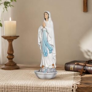 71V49Rk14OL._AC_SL1500_ Grace4Joy Our Lady of Lourdes Rosary Holder Statue - Hand Painted Resin Virgin Mary Blessed Mother Figurine for Home & Church Decor