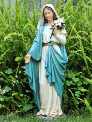 product_01 Grace4Joy 10" Blessed Mother Mary Statue with Lilies (Hand Painted)