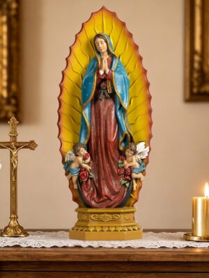 product_03 Grace4Joy 24" Our Lady of Guadalupe Statue (Virgen de Guadalupe) with Angels, Hand Painted