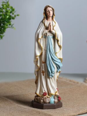 product_04 Grace4Joy 12" Our Lady of Lourdes / Fatima Statue with Rosary (Hand Painted)