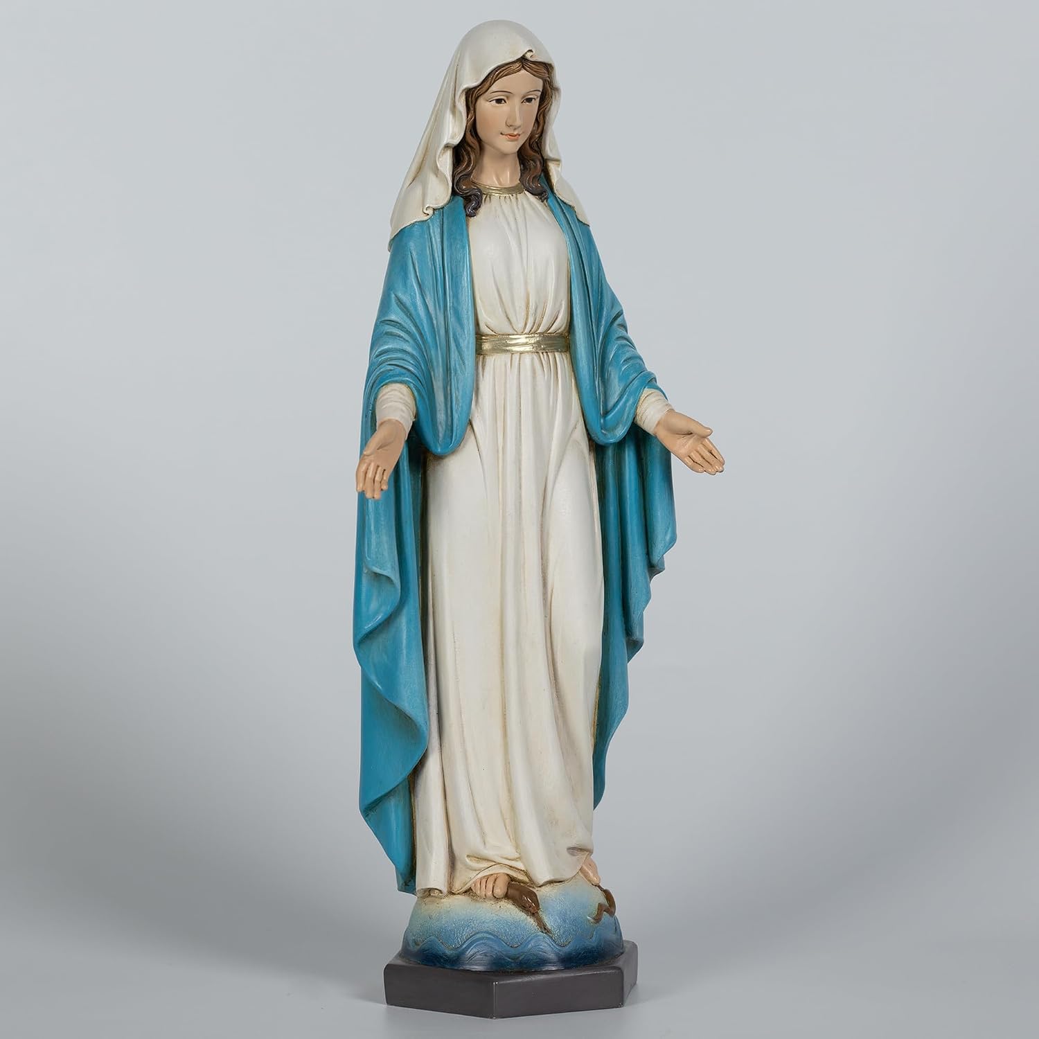 Grace4Joy 12.5 Inches Our Lady of Grace Statue - Hand Painted Resin Blessed Mother Mary Figure for Catholic Home & Church Decor - Image 6