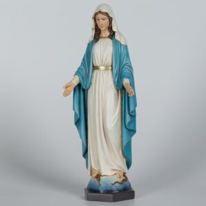 Grace4Joy 12.5 Inches Our Lady of Grace Statue - Hand Painted Resin Blessed Mother Mary Figure for Catholic Home & Church Decor