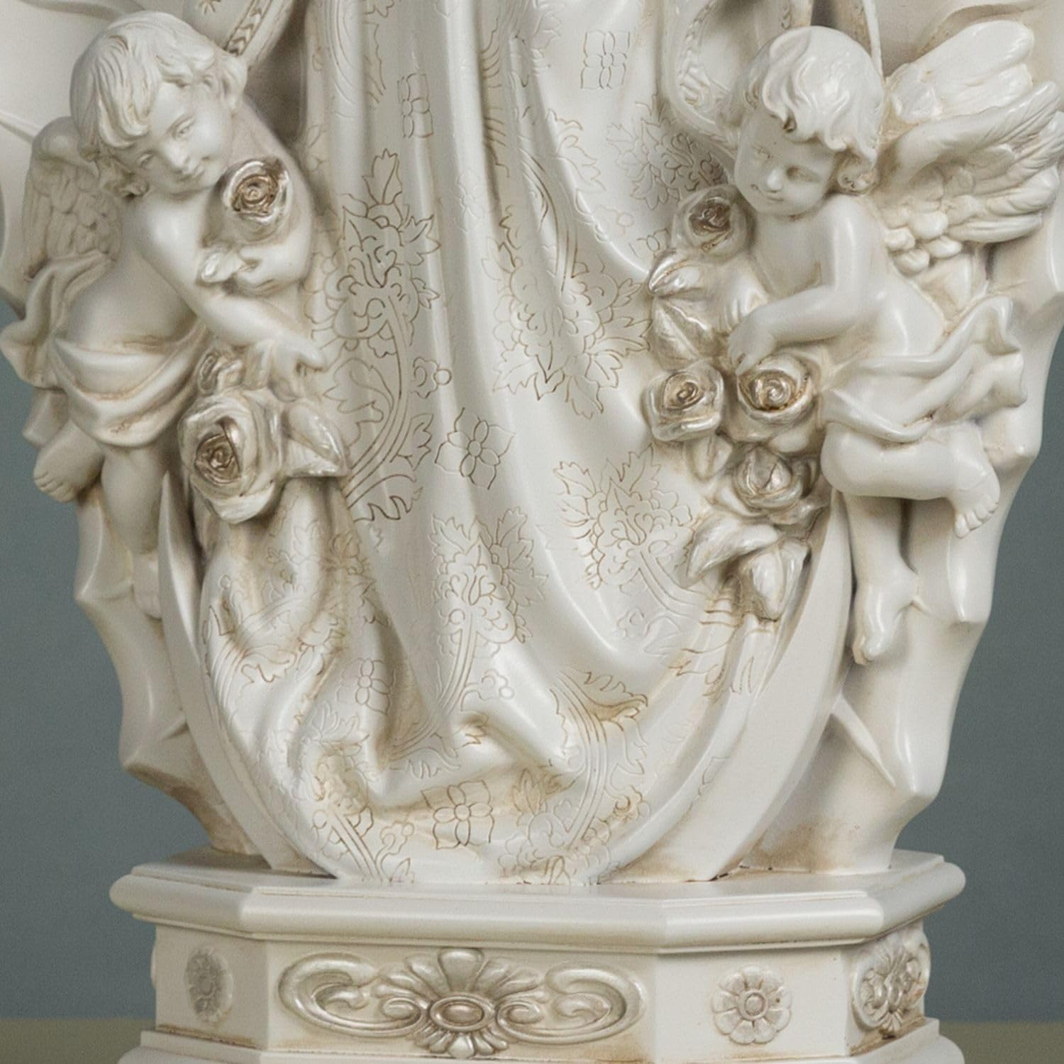 Grace4Joy 24 Inches Our Lady of Guadalupe Statue - Hand Painted Resin Virgen de Guadalupe with Angels Catholic Garden & Home Decor - Image 6